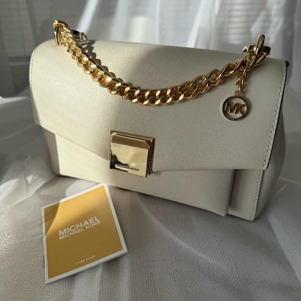 Michael Kors white Lita leather bag